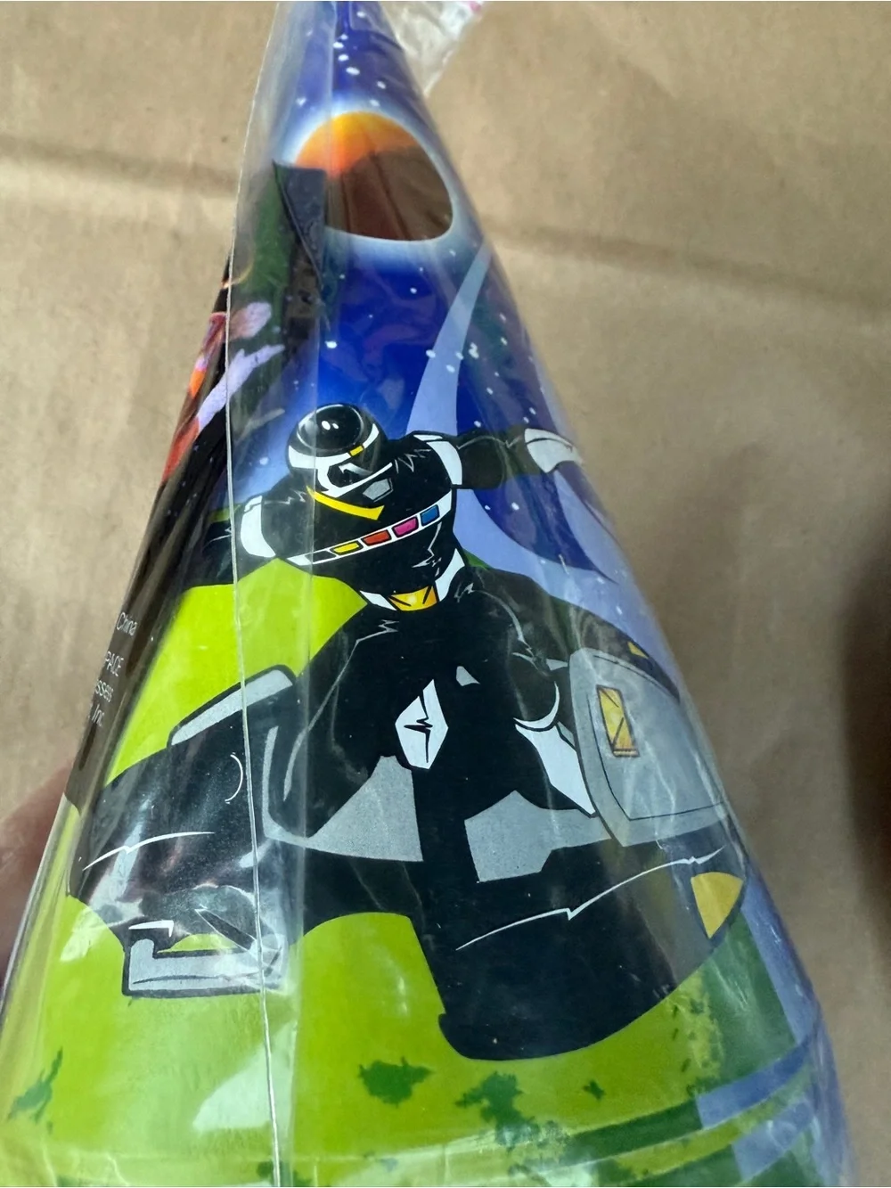 Vintage 1998 Power Rangers In Space Cone Party Hat Pack of 8 Happy Birthday Hat